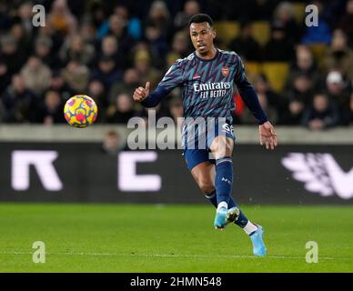 Wolverhampton, Regno Unito. 10th Feb 2022. Gabriel dell'Arsenal durante la partita della Premier League a Molineux, Wolverhampton. Il credito d'immagine dovrebbe leggere: Andrew Yates/Sportimage Credit: Sportimage/Alamy Live News Foto Stock