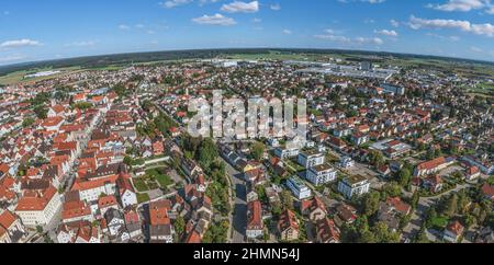 Vista aerea di Mindelheim in Swabia Foto Stock