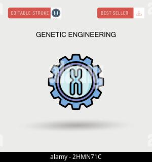 Ingegneria genetica semplice icona vettoriale. Illustrazione Vettoriale