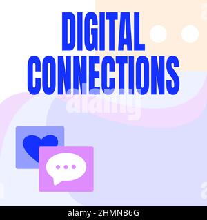 Didascalia concettuale connessioni digitali. Concetto aziendale modi potenti per connettere Online Global High Definition message S Drawing con le bolle vocali Foto Stock