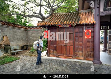 Pagoda di Thien Hung, Città di Quy Nhon, Provincia di Binh Dinh, Vietnam - 2 gennaio 2021: Foto della Pagoda di Thien Hung nella Città di Quy Nhon, Provincia di Binh Dinh, V Foto Stock