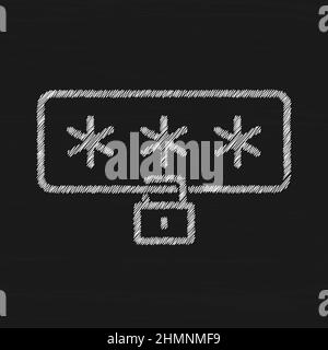 Icona del vettore di schizzo bianca nel campo password. Protezione simbolo di accesso sicuro Illustrazione Vettoriale