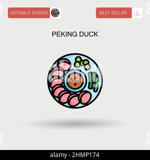 Anatra pechinese semplice icona vettoriale. Illustrazione Vettoriale