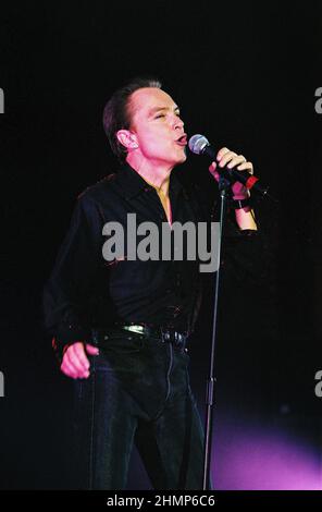 David Cassidy in concerto all'Hammersmith Apollo di Londra, Regno Unito. 12th aprile 2002 Foto Stock