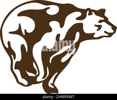 Semplice illustrazione di Brown Bear che corre a piena velocità Illustrazione Vettoriale
