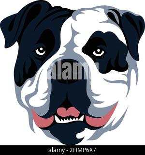 Disegno vettoriale della testa Bulldog inglese Illustrazione Vettoriale