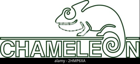 Design a linea singola di Chameleon Illustrazione Vettoriale