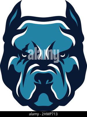 Capo dell'aggressivo americano Bully/ Pit Bull Dog Vector Illustrazione Vettoriale