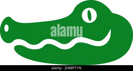 Testa di coccodrillo a forma semplice (alligatore) Illustrazione Vettoriale
