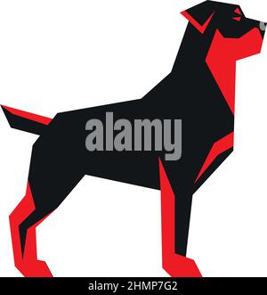 Edgy astratto Rottweiler cane Silhouette Illustrazione Vettoriale