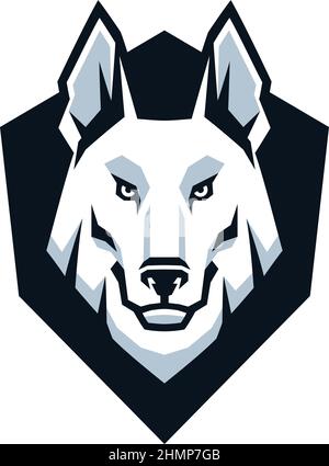 Design edgy di White Shepherd Dog Illustrazione Vettoriale