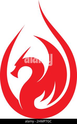 Simple Dragon Vector per Oil Logo Illustrazione Vettoriale
