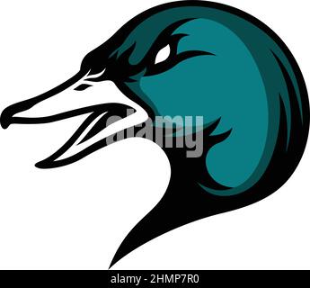 Testa di Drake Mallard (anatra testa Verde) Sport Style Logo Design Illustrazione Vettoriale