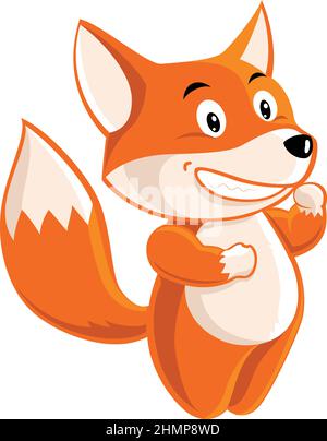 Funny Fox Cartoon personaggio Design Illustrazione Vettoriale
