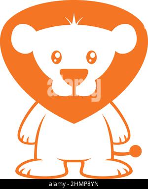 Little cute Lion Mascot Design Illustrazione Vettoriale