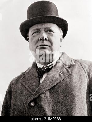 Sir Winston Churchill 1874-1965 nel 1942. Foto Stock