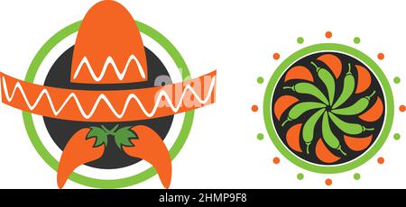 Logo del ristorante messicano Illustrazione Vettoriale