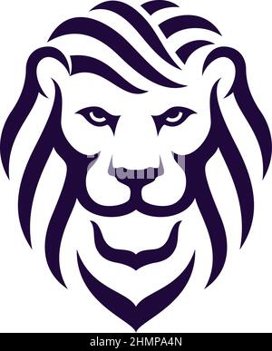Design semplice del vettore Lion Head Illustrazione Vettoriale