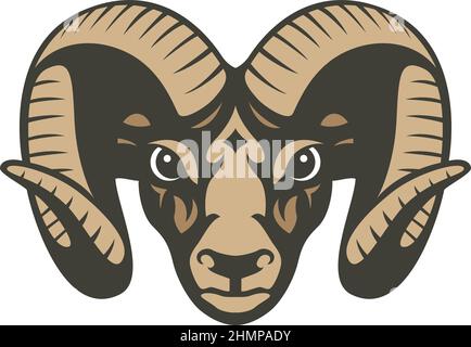 Significa avere un logo RAM Head Sport Team Illustrazione Vettoriale
