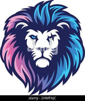 Illustrazione colorata di un Leone Eyed Illustrazione Vettoriale