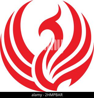 Logo Design di Abstract Fire Phoenix Illustrazione Vettoriale