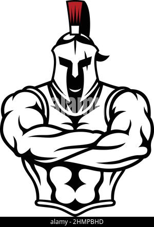 Design semplice del Guerriero Greco (Gladiatore) Illustrazione Vettoriale