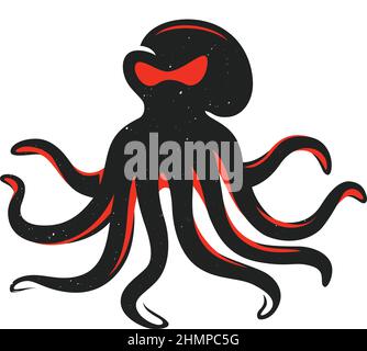 Vector Design di Octopus con stile vintage Illustrazione Vettoriale
