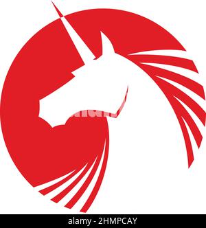 Design semplice con logo Unicorn Illustrazione Vettoriale