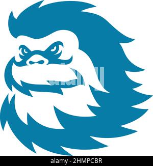 Simple Design Head of Abnormal Snowman (Yeti) Vector Illustrazione Vettoriale