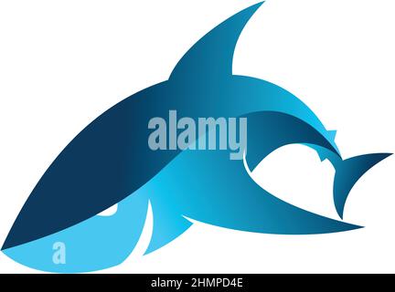 Vettore Shark semplice con metallo gradiente Illustrazione Vettoriale