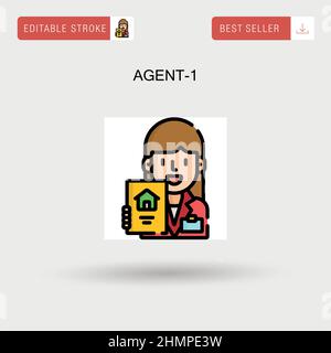 Agent-1 icona vettore semplice. Illustrazione Vettoriale