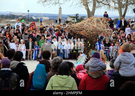 Il carnevale occitano organizzato dalle scuole Calandretas a Montpellier. Occitanie, Francia Foto Stock