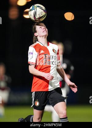 Rotterdam, Paesi Bassi. 11th Feb 2022. Rotterdam - Luglio Schneijderberg di Feyenoord V1 durante la partita tra Feyenoord V1 e Excelsior V1 a Nieuw Varkenoord il 11 febbraio 2022 a Rotterdam, Paesi Bassi. (Box to Box Pictures/Yannick Verhoeven) Credit: Box to box pictures/Alamy Live News Foto Stock