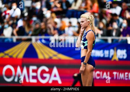 Yuliya (Yuliia) Levchenko (High Jump femminile) dell'Ucraina compete durante la IAAF Wanda Diamond League, Meeting de Paris Athletics il 28 agosto, Foto Stock