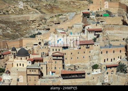 Mar Saba Monastero greco-ortodosso in Israele. Foto Stock