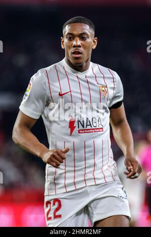 Siviglia, Spagna. 11th Feb 2022. Anthony Martial of Sevilla CF durante la partita la Liga Santader tra Sevilla CF ed Elche CF a Ramon Sanchez Pizjuan a Siviglia, Spagna, il 11 febbraio 2022. (Credit Image: © Jose Luis Contreras/DAX via ZUMA Press Wire) Credit: ZUMA Press, Inc./Alamy Live News Foto Stock