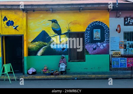 Murale lungo la Ruta de Flores, Juayua, El Salvador Foto Stock