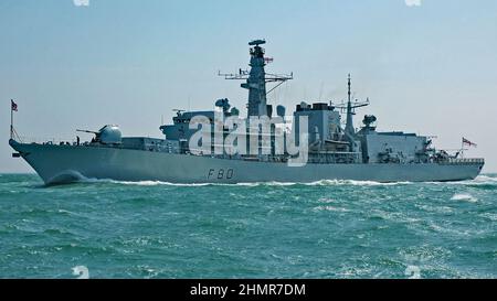 HMS Grafton a tipo 23 fregata a velocità nel Solent, Regno Unito il 28/6/2005. Foto Stock