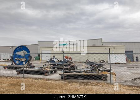 La fabbrica di pale per turbine eoliche Siemens Gamesa a Fort Madison, Iowa, dove è stata annunciata una riduzione della forza lavoro nel febbraio del 2022. Foto Stock