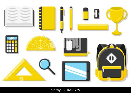 Set di cancelleria per la scuola Illustrazione Vettoriale