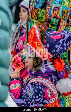 Isola di coniglio. San Pietroburgo. Russia. 03/01/2020. Festa di Mascenitsa sul territorio della Fortezza di Pietro e Paolo a San Pietroburgo. Foto Stock