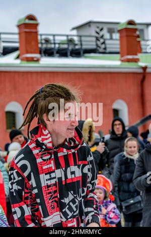 Isola di coniglio. San Pietroburgo. Russia. 03/01/2020. Festa di Mascenitsa sul territorio della Fortezza di Pietro e Paolo a San Pietroburgo. Foto Stock