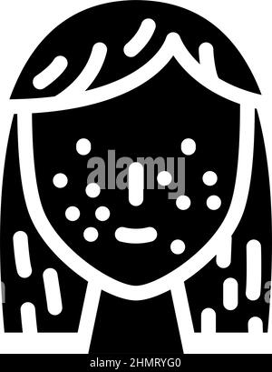 acne faccia problema della pelle glyph icona vettore illustrazione Illustrazione Vettoriale