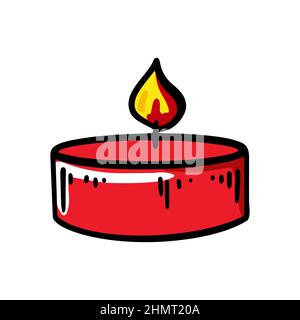 Candela disegnata a mano. Illustrazione vettoriale Illustrazione Vettoriale