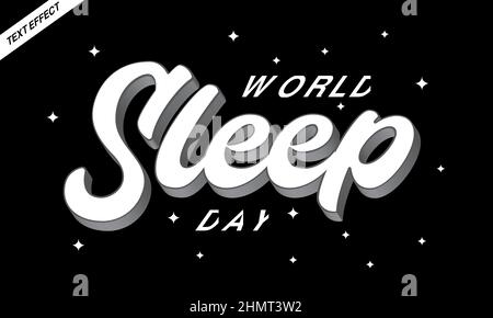 design effetto testo world sleep day Illustrazione Vettoriale