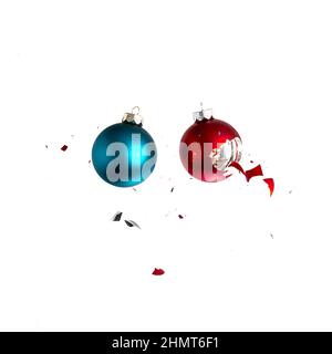natale palle crash Foto Stock