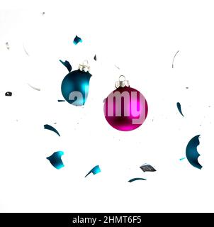 palle di natale in collisione Foto Stock