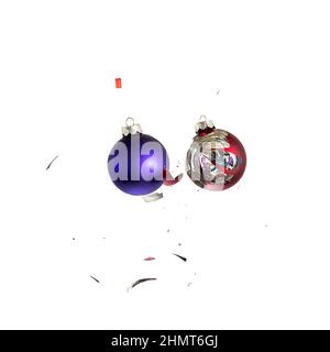 palle di natale distrutte Foto Stock