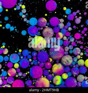 Palline di inchiostro per vernici acriliche Foto Stock