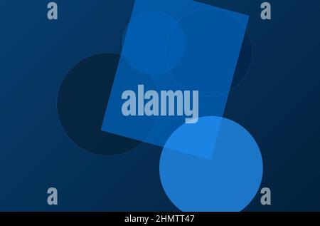 Illustrazione di forme geometriche blu astratte Foto Stock